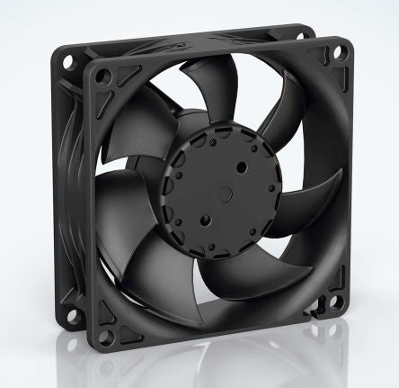 ebm-papst 8450 Series Axial Fan, 24V dc, 117 m³/h, 6.8 W, 0.12 A Max, IP20 80 mm 25.4mm 25.4 mm