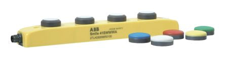 ABB Push Button Control Station - 3 NO/1 NC, 3 Cutouts, White, Blue, Red, Yellow, Green, IP65