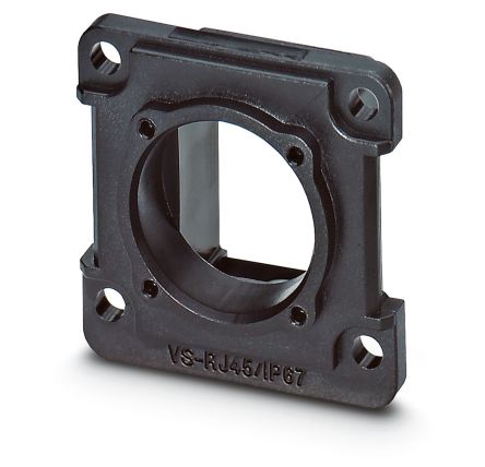 Phoenix Contact, VS-08-A-RJ45/MOD-1-IP67-BK Panel Mount Frame for use with RJ45 Socket Inserts