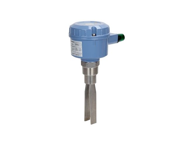 Vibrating fork level switch suitable for fine-grained and powdered medias, in storage and process vessels.