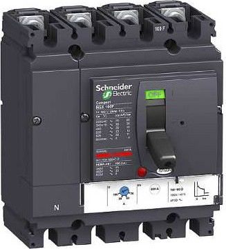 Schneider Electric, NSX, Lv4 Molded Case Circuit Breaker 4-Pole 100A, Breaking Capacity 85 kA, Fixed