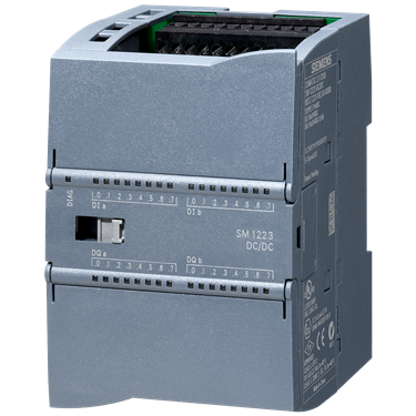 SIMATIC S7-1200, Digital I/O SM 1223, 16 DI/16 DO, 16 DI 24 V DC, Sink/Source, 16 DO, transistor 0.5 A