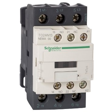 NEMA Contactor, TeSys N, nonreversing, Size 00, 9A, 2HP at 460VAC, 3 pole, 3 phase, 208VAC 50/60Hz coil, open (NEMA Contactor TeSys N) is a Schneider Electric product. Designed for reliable performance and long service life. Available across Iraq — contact us for pricing and delivery options.
