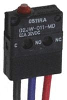 Omron Pin Plunger Micro Switch, Pre-Wired Terminal, 0.1A, 600 V ac, 30 V dc, SPDT, IP67