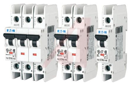 Eaton xEffect FAZ Miniature Circuit Breaker, 2-Pole, 5A, Type D, 415V ac AC, 60 V dc DC, 10 kA Breaking Capacity