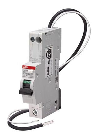 ABB Residual Current Circuit Breaker with Overload Protection, 20A Current Rating, 1-Pole, 30 mA Trip Sensitivity, Type
