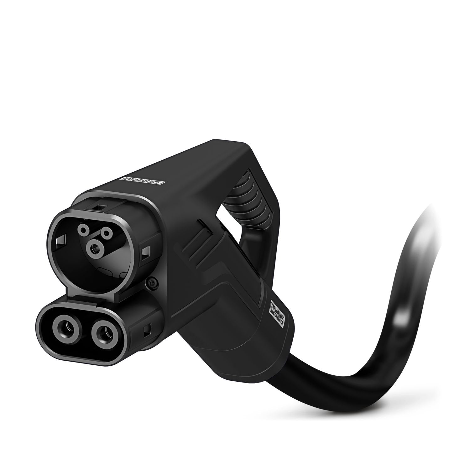 CHARX connect standard, CCS type 2, DC charging cable, 150 A permanent, 1000 V DC, with vehicle charging connector and open cable end, cable: 7 m, black, straight, supports four-wire measurement technology, with analog temperature sensors, with replaceable mating face frame, with replaceable DC power contacts, with connected PP contact, PHOENIX CONTACT logo, IEC 62196-3, for charging electric vehicles (EV) with direct current (DC), IP67 degree of protection