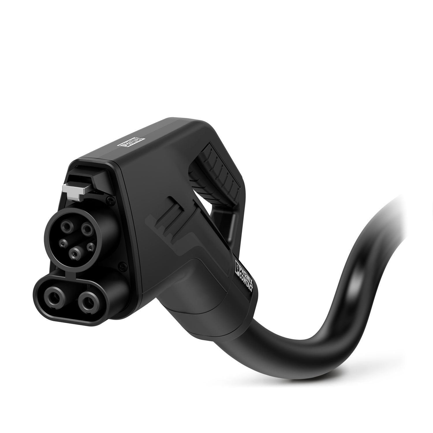 CHARX connect standard, CCS type 1, DC charging cable, up to 500 A in Boost mode, 200 A permanent, 1000 V DC, with vehicle charging connector and open cable end, cable: 5 m, black, straight, with analog temperature sensors, with replaceable mating face frame, with replaceable DC power contacts, with exchangeable actuation lever, PHOENIX CONTACT logo, SAE J1772, IEC 62196-3, for charging electric vehicles (EV) with direct current (DC)