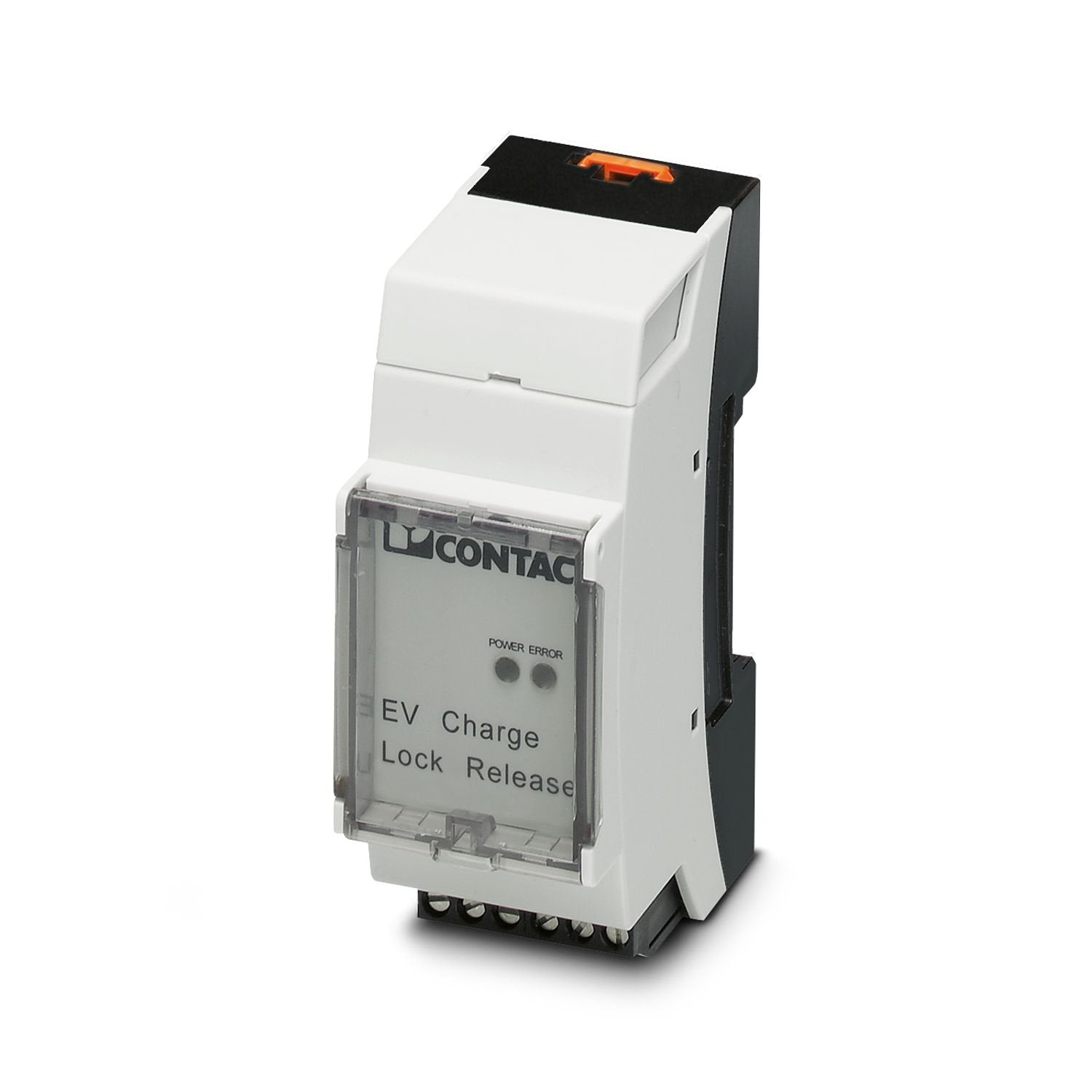 The EV Charge Lock Release monitors the 12 V operating voltage of the electrically driven plug locking actuator, routes locking and unlocking signals, and sends an unlocking pulse to the actuator when the operating voltage fails.
