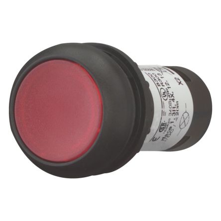 Eaton Illuminated Push Button Switch, Latching, 22.5 mm Cutout, 1 NC, Red LED, IP67, IP69K, 24 V dc 24 V ac