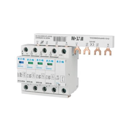 Eaton 3 Phase Surge Protector, 40 kA, 2.2 kV, DIN Rail
