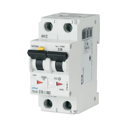 Eaton Residual Current Circuit Breaker with Overload Protection, 25A Current Rating, 2-Pole, 30 mA Trip Sensitivity,
