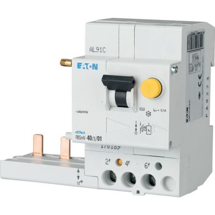 Eaton xEffect - FBSmV Series Residual Current Circuit Breaker, 40A, 3-Pole, 30 mA, Type A, 10 kA 415V ac