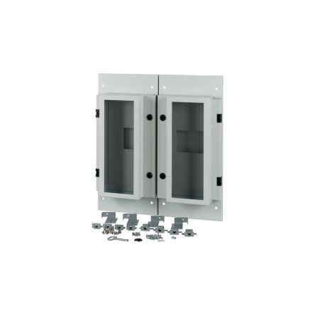 Eaton Grey 2 Gang Front Plate Steel Faceplate & Mount Plate