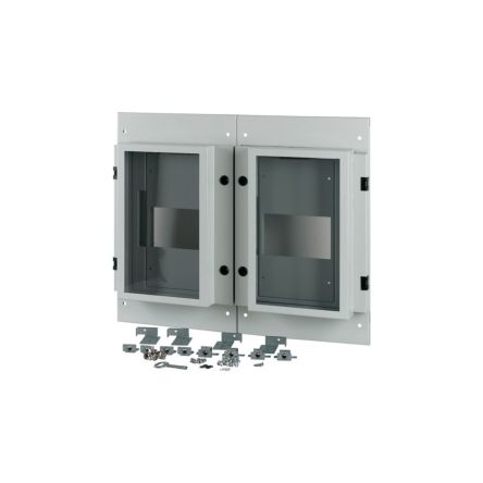 Eaton Grey 2 Gang Front Plate Steel Faceplate & Mount Plate