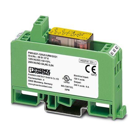 Phoenix Contact, 120V ac/dc Coupling Relay, 2 Safety Contacts