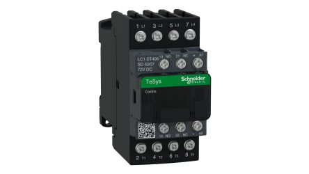 Schneider Electric TeSys D Contactor, 72V dc Coil, 4-Pole, 40 A, 4 NO, 690V ac