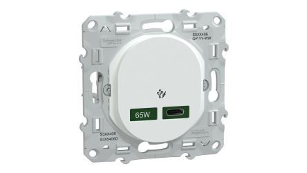 Schneider Electric Straight, Flush Female- 1 Port Type USB Type C IP20 USB Connector 4