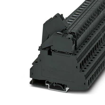 Phoenix Contact 711629 UKK 5-HESILA Series Fuse Modular Terminal Block Black, 0.2mm², 4 mm², 2-Level Fused, Screw