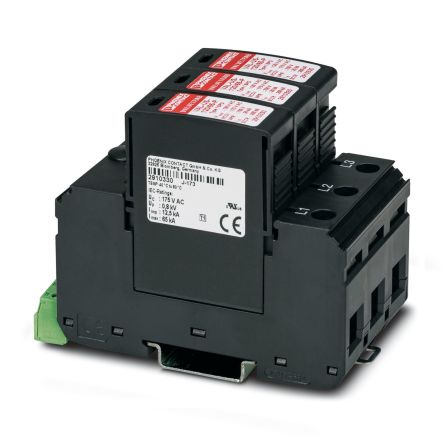 Phoenix Contact 3 Phase Surge Protector, 65 kA, 1200 V, DIN Rail