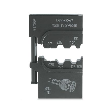 Phoenix Contact, CRIMPFOX-M Crimp Die, Coaxial Type Crimp Tool, Hex size 3.8 mm Black