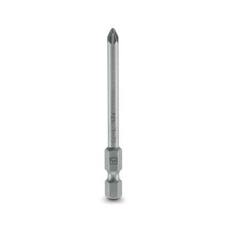 Phoenix Contact Driver Bit, 1/4 in Tip, PZ1 x 70 mm Tip, Pozidriv Drive, 70 mm Overall 5-Piece