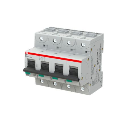 ABB S804C S804C Miniature Circuit Breaker, 4-Pole, 32A, Type B, 415V ac AC, 25 kA Breaking Capacity
