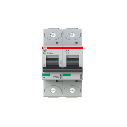 ABB S802N Miniature Circuit Breaker, 2-Pole, 40A, Type D, 690V ac AC, 36 kA Breaking Capacity