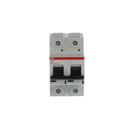 ABB S802N Miniature Circuit Breaker, 2-Pole, 50A, Type D, 690V ac AC, 36 kA Breaking Capacity