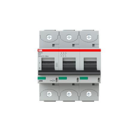 ABB S803N Miniature Circuit Breaker, 3-Pole, 20A, Type D, 690V ac AC, 36 kA Breaking Capacity