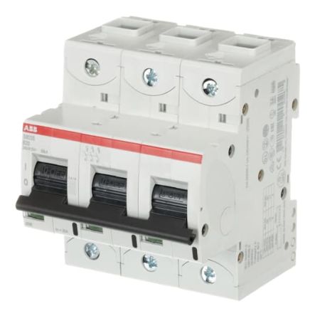 ABB S800S Miniature Circuit Breaker, 3-Pole, 20A, Type B, 240V ac AC, 50 kA Breaking Capacity
