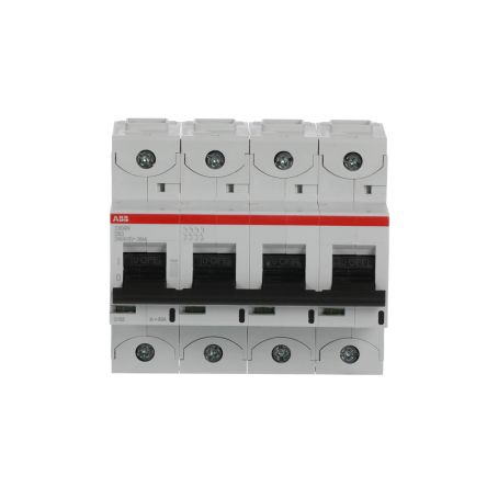 ABB S804N Miniature Circuit Breaker, 4-Pole, 63A, Type D, 690V ac AC, 36 kA Breaking Capacity