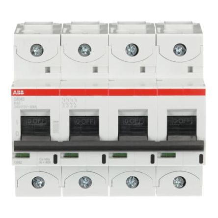 ABB S800S Miniature Circuit Breaker, 4-Pole, 40A, Type K, 240V ac AC, 50 kA Breaking Capacity