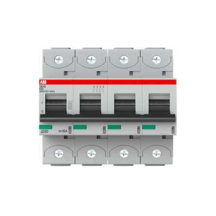ABB S800S Miniature Circuit Breaker, 4-Pole, 50A, Type K, 240V ac AC, 50 kA Breaking Capacity