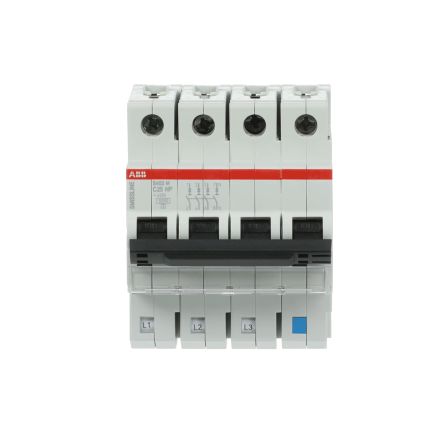 ABB S403M Miniature Circuit Breaker, 4-Pole, 25A, Type C, 440V ac AC, 12 V dc DC, 15 kA Breaking Capacity