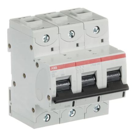 ABB S800U Miniature Circuit Breaker, 3-Pole, 40A, Type K, 240V ac AC, 50 kA Breaking Capacity