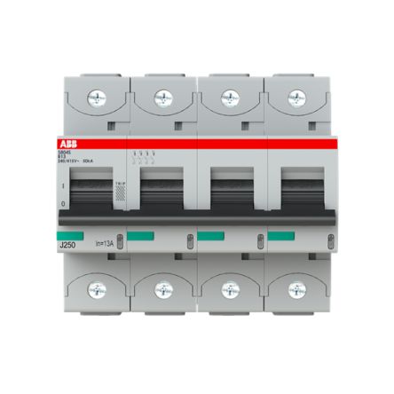 ABB S800S Miniature Circuit Breaker, 4-Pole, 13A, Type B, 240V ac AC, 50 kA Breaking Capacity