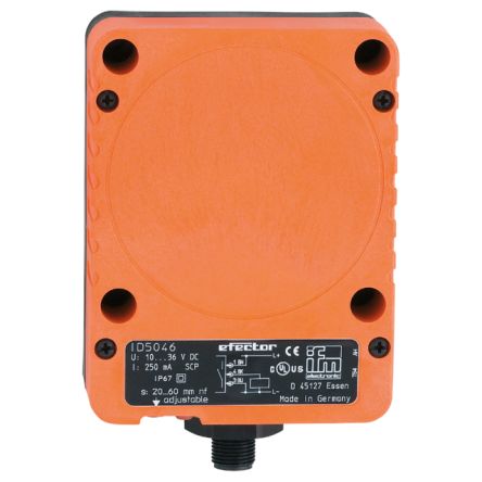 ifm electronic ID5046 Rectangular Inductive Proximity Sensor, M12 PNP ID5 36V dc 60 mm 36 V dc 250mA