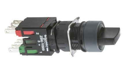 Schneider Electric Stay Put, Handle Rotary Switch Selector Switch - (SPDT) 16 mm Cutout Diameter 3 Positions