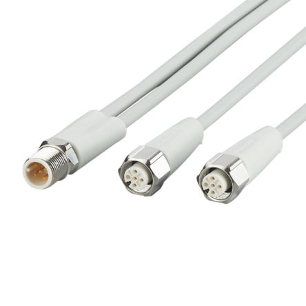 ifm electronic Male 5 way Straight to Female 5 way Straight Communication Cable, 1 m