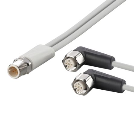 ifm electronic Male 5 way Straight to Female 5 way M12 Communication Cable, 5 m