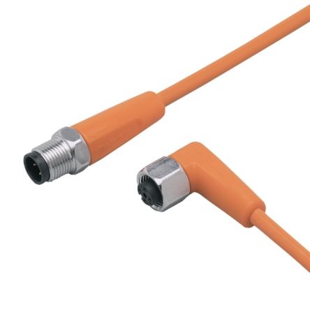 ifm electronic Male 1 way Straight to Female 1 way M12 Sensor Actuator Cable, 3 m