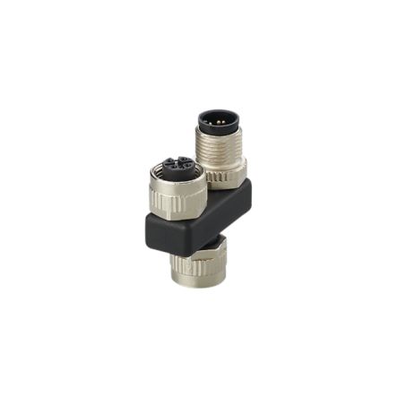 ifm electronic Side Entry, Top Entry Circular Connector Adapter 1 M12 2 M12 Female