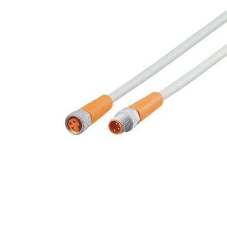 ifm electronic Male 1 way Straight to Female 1 way Straight Sensor Actuator Cable, 300 mm