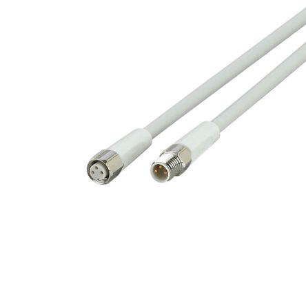ifm electronic Male 4 way Straight to Female 3 way Straight Communication Cable, 300 mm