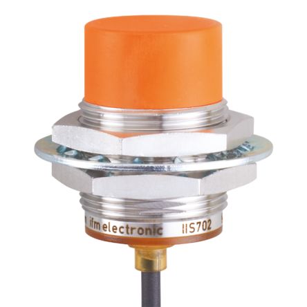ifm electronic IIS704 Threaded Barrel Inductive Proximity Sensor, M30 x 1.5 PNP IIS 30V dc 22 mm 30 V dc 100mA