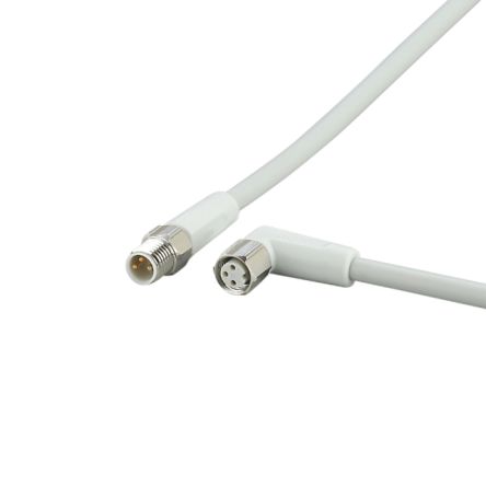 ifm electronic Male 3 way Straight to Female 3 way M8 Communication Cable, 1 m