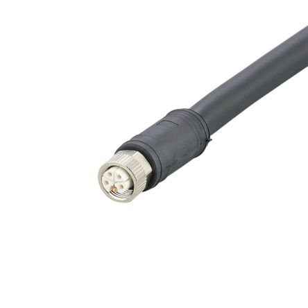 ifm electronic, 2 m 5 Core Power Cable, Black Polyurethane 90 °C
