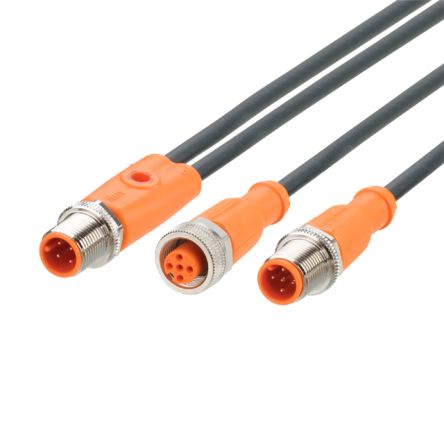 ifm electronic Male 5 way Straight to Female 5 way Straight Communication Cable, 2 m