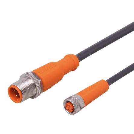 ifm electronic Male 3 way Straight to Female 3 way Straight Communication Cable, 10 m